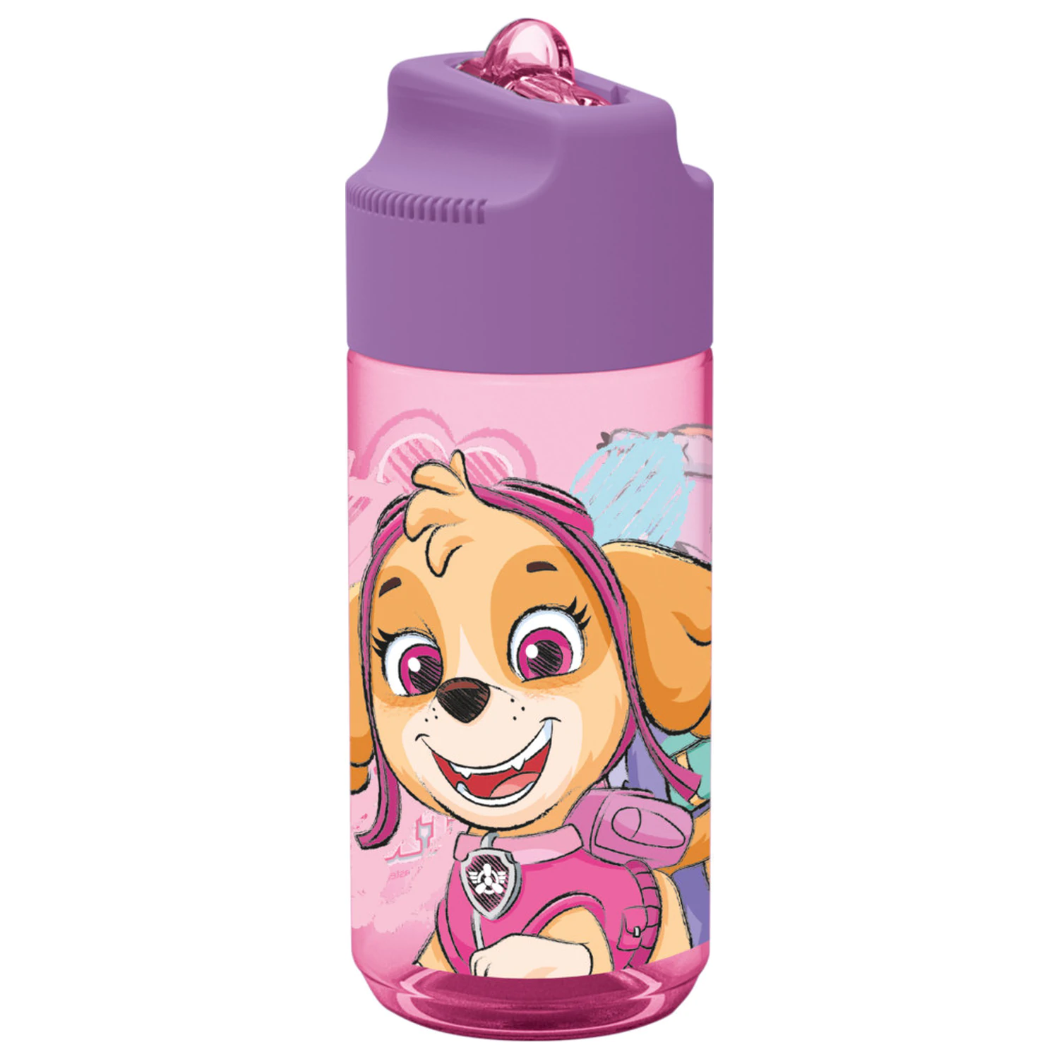 PAW Patrol Sketch Hydro plastová fľaša na vodu so slamkou 430 ml produktová fotografia