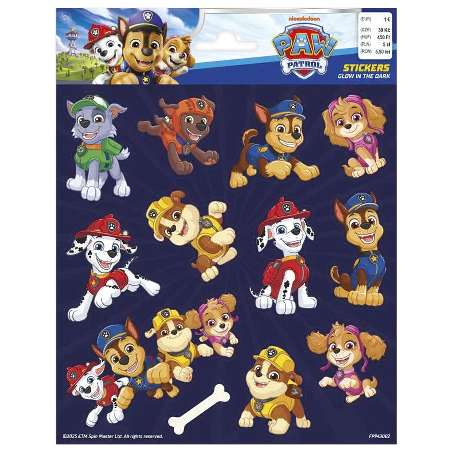 PAW Patrol Team svietiaca v tme nálepka produktová fotografia