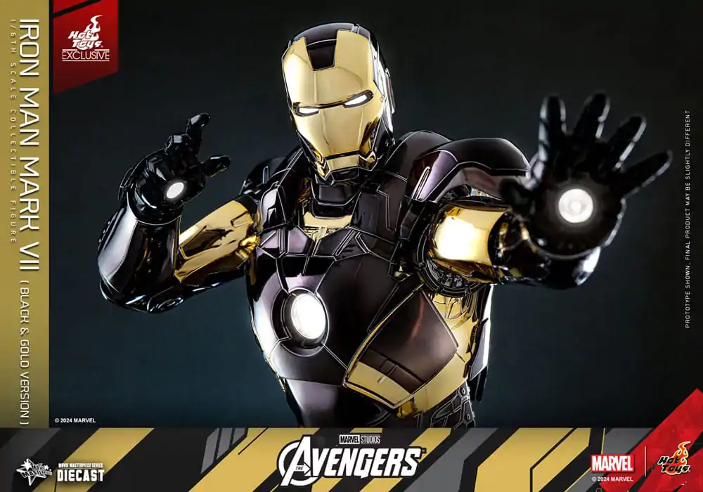 Marvel&#039;s The Avengers Diecast Movie Masterpiece akčná figúrka 1/6 Iron Man Mark VII (Black &amp; Gold Version) 32 cm produktová fotografia