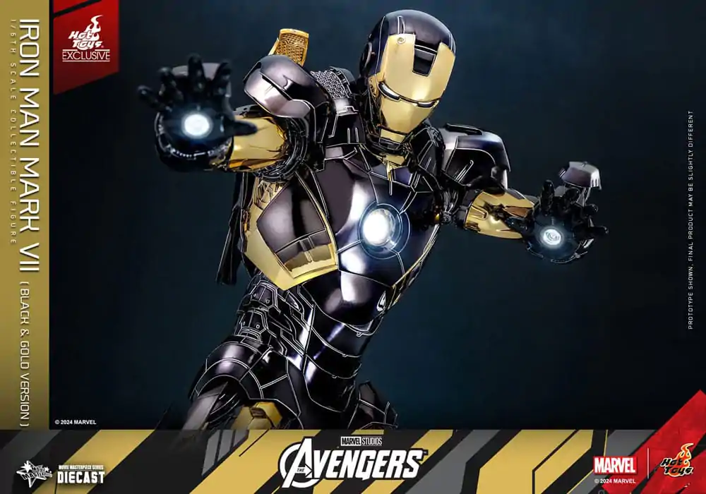 Marvel&#039;s The Avengers Diecast Movie Masterpiece akčná figúrka 1/6 Iron Man Mark VII (Black &amp; Gold Version) 32 cm produktová fotografia