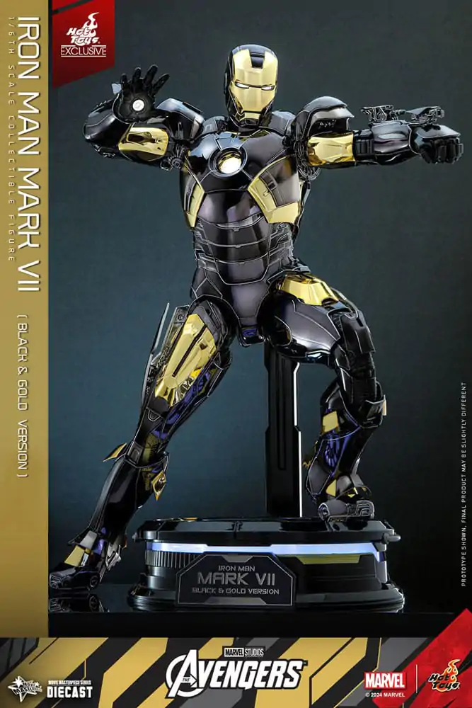 Marvel&#039;s The Avengers Diecast Movie Masterpiece akčná figúrka 1/6 Iron Man Mark VII (Black &amp; Gold Version) 32 cm produktová fotografia