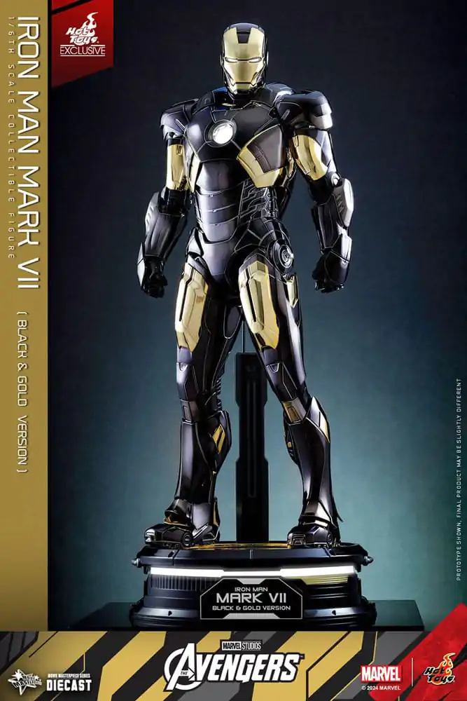 Marvel&#039;s The Avengers Diecast Movie Masterpiece akčná figúrka 1/6 Iron Man Mark VII (Black &amp; Gold Version) 32 cm produktová fotografia