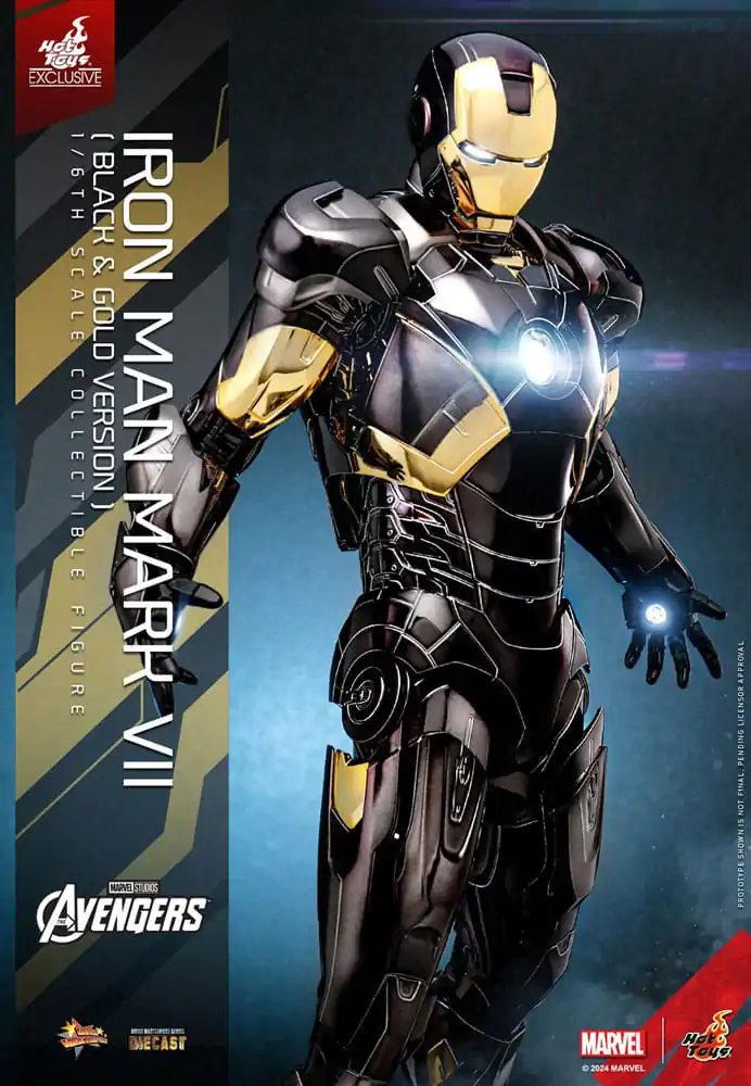 Marvel&#039;s The Avengers Diecast Movie Masterpiece akčná figúrka 1/6 Iron Man Mark VII (Black &amp; Gold Version) 32 cm produktová fotografia