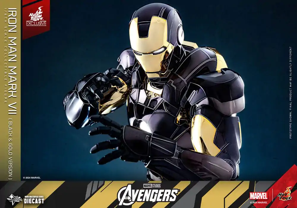 Marvel&#039;s The Avengers Diecast Movie Masterpiece akčná figúrka 1/6 Iron Man Mark VII (Black &amp; Gold Version) 32 cm produktová fotografia