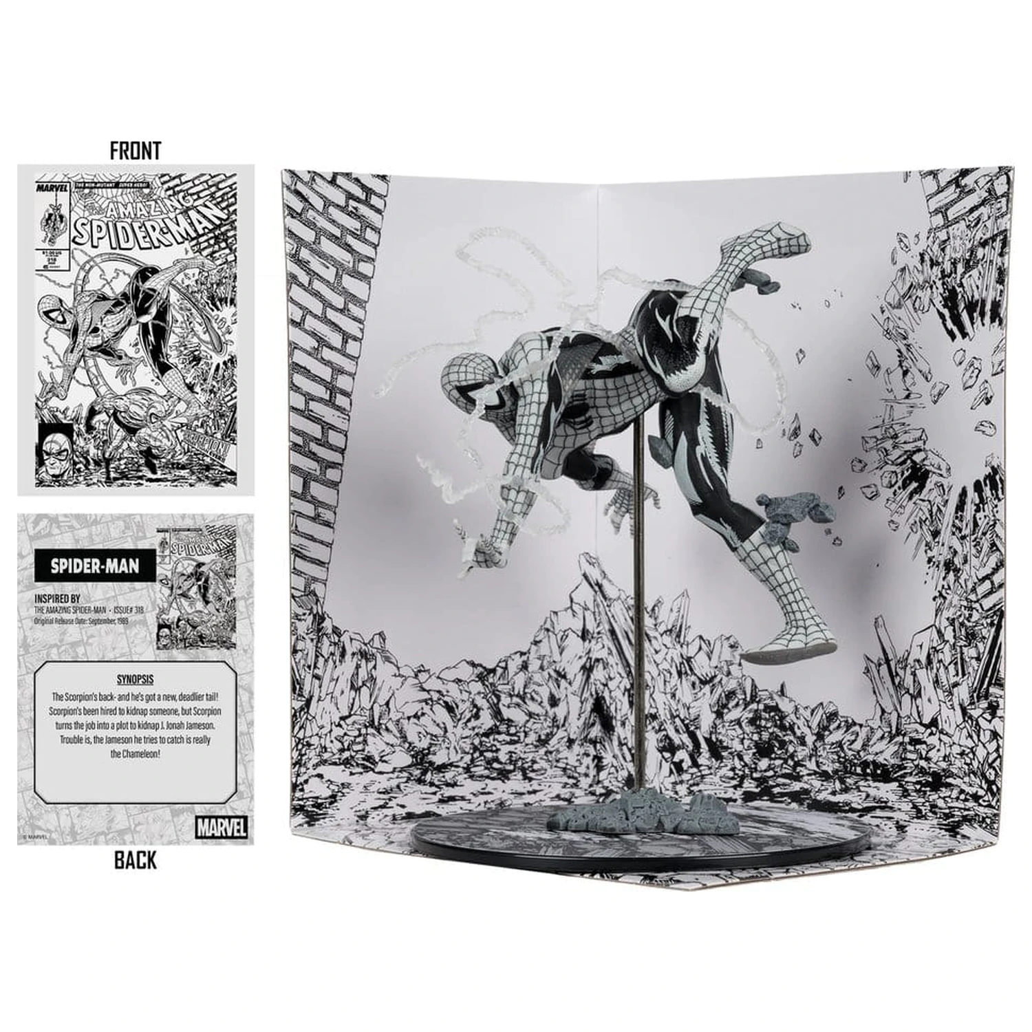 Marvel PVC socha 1/10 Spider-Man (Line Art) (The Amazing Spider-Man #318) (Gold Label) 17 cm produktová fotografia