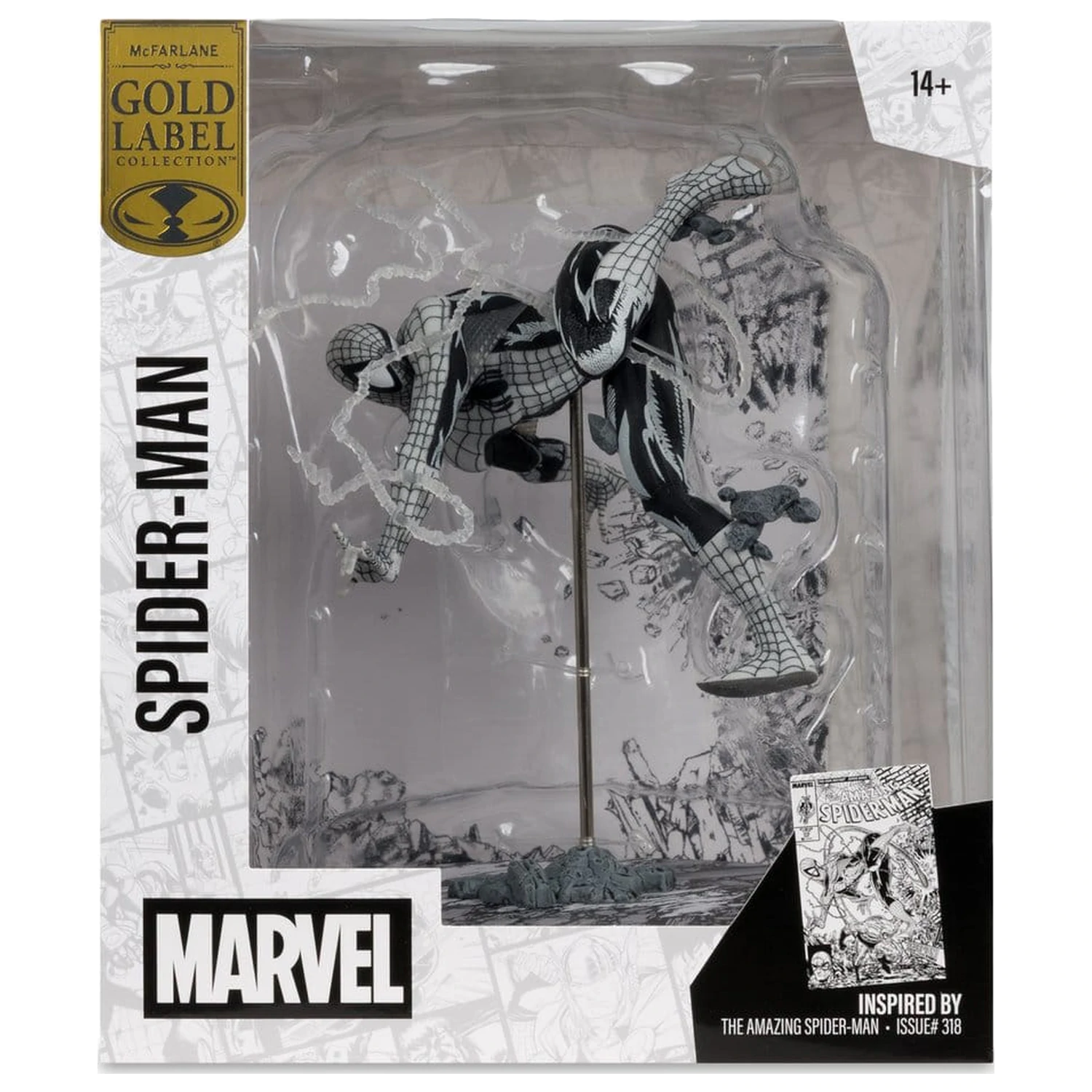 Marvel PVC socha 1/10 Spider-Man (Line Art) (The Amazing Spider-Man #318) (Gold Label) 17 cm produktová fotografia