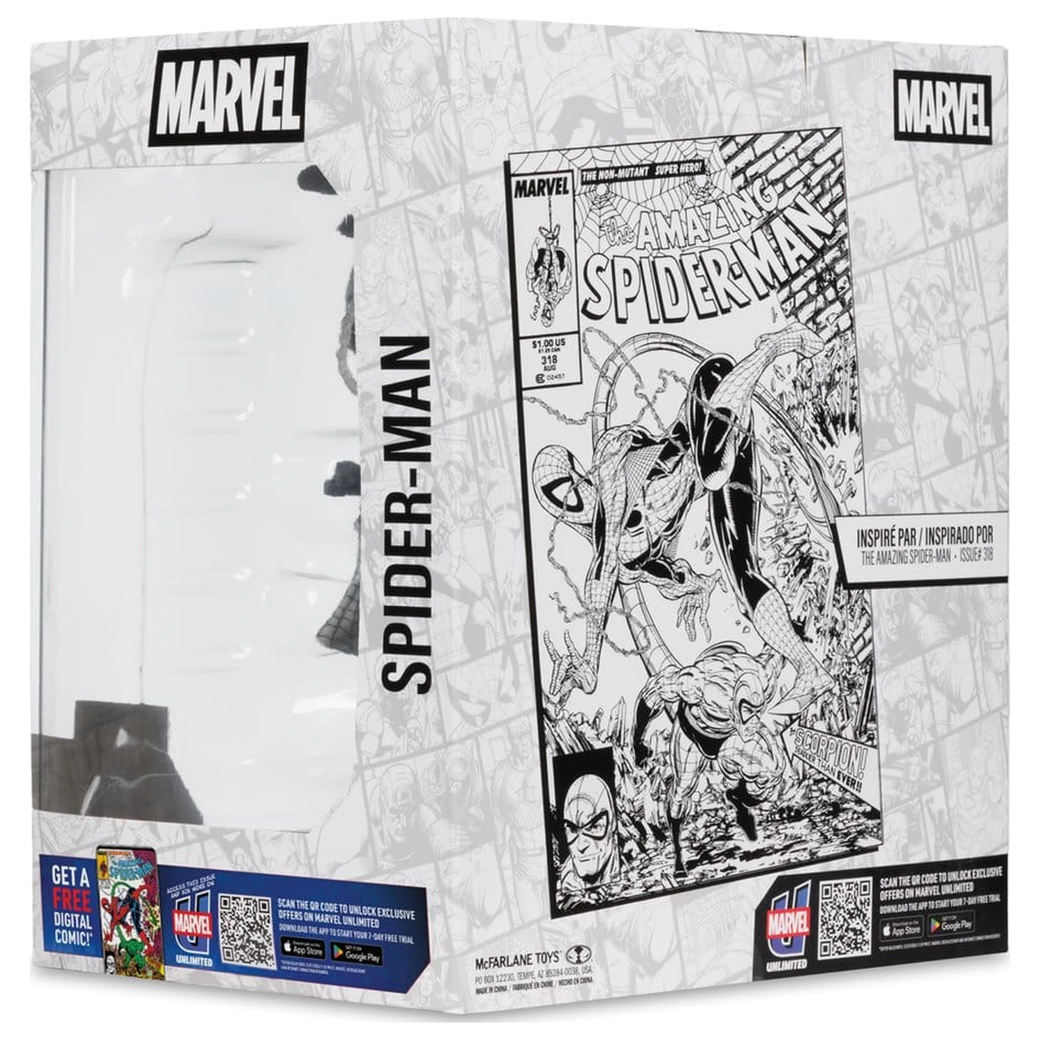 Marvel PVC socha 1/10 Spider-Man (Line Art) (The Amazing Spider-Man #318) (Gold Label) 17 cm produktová fotografia