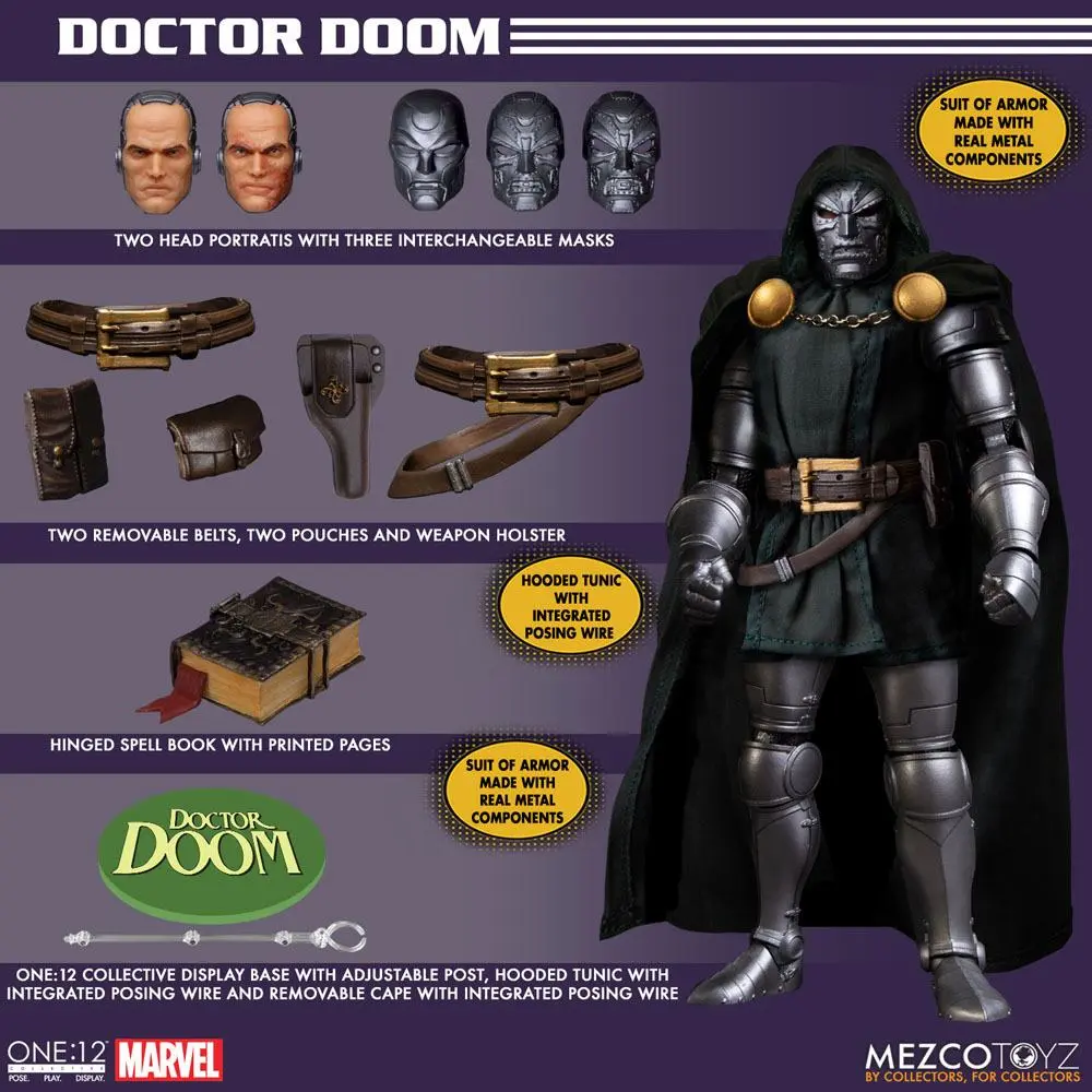 Marvel Akčná figúrka 1/12 Doctor Doom 17 cm produktová fotografia