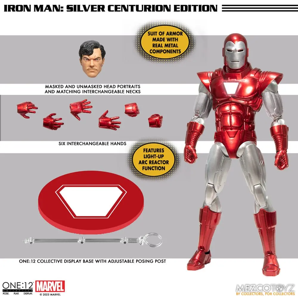 Marvel akčná figúrka 1/12 Iron Man (Silver Centurion Edition) 16 cm termékfotó