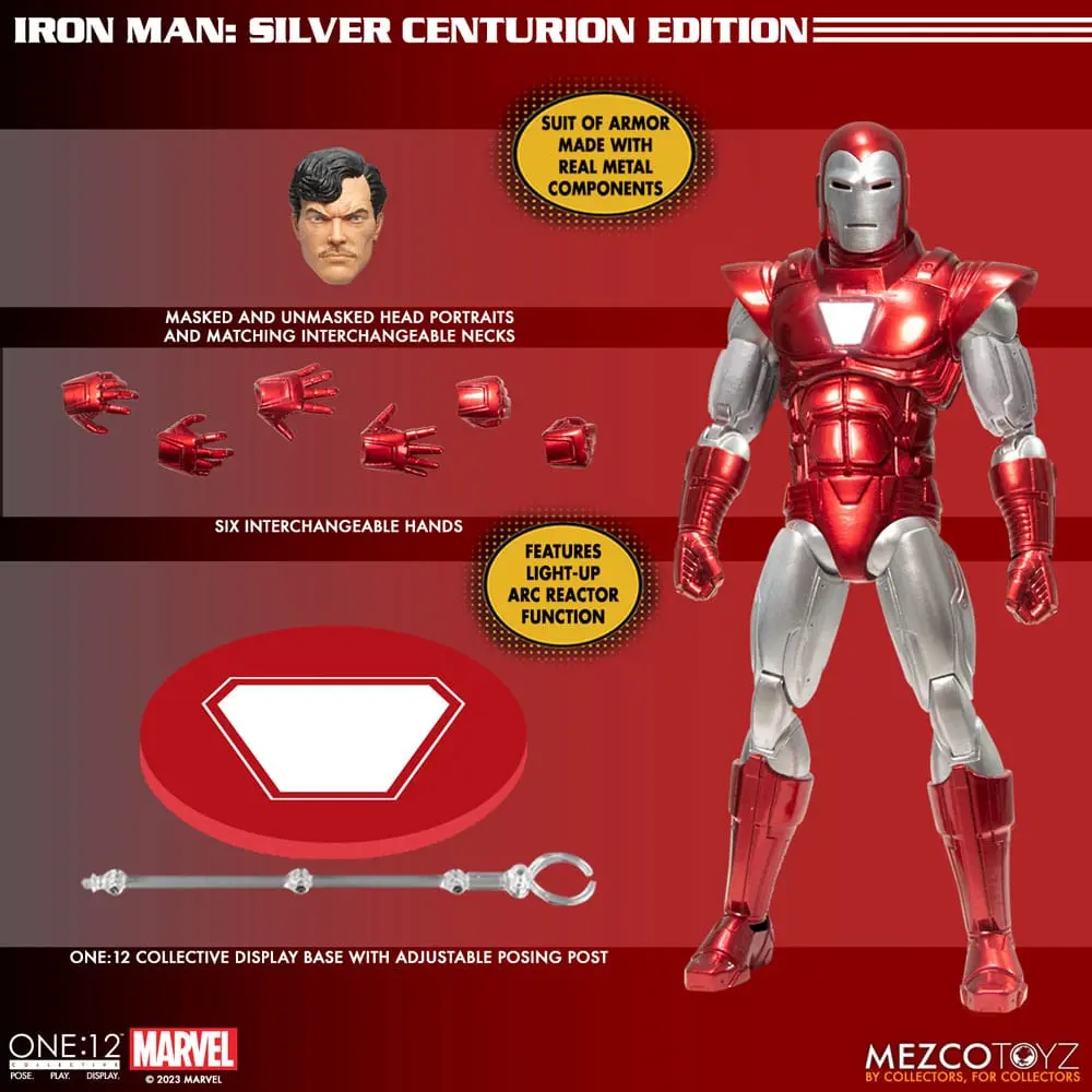 Marvel akčná figúrka 1/12 Iron Man (Silver Centurion Edition) 16 cm termékfotó