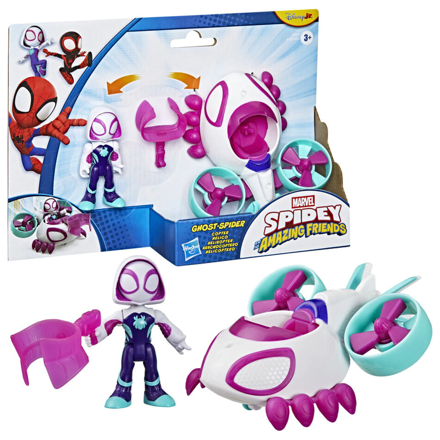 Marvel And His Awesome Friends Spidey Ghost Spider figúrka a vozidlo produktová fotografia