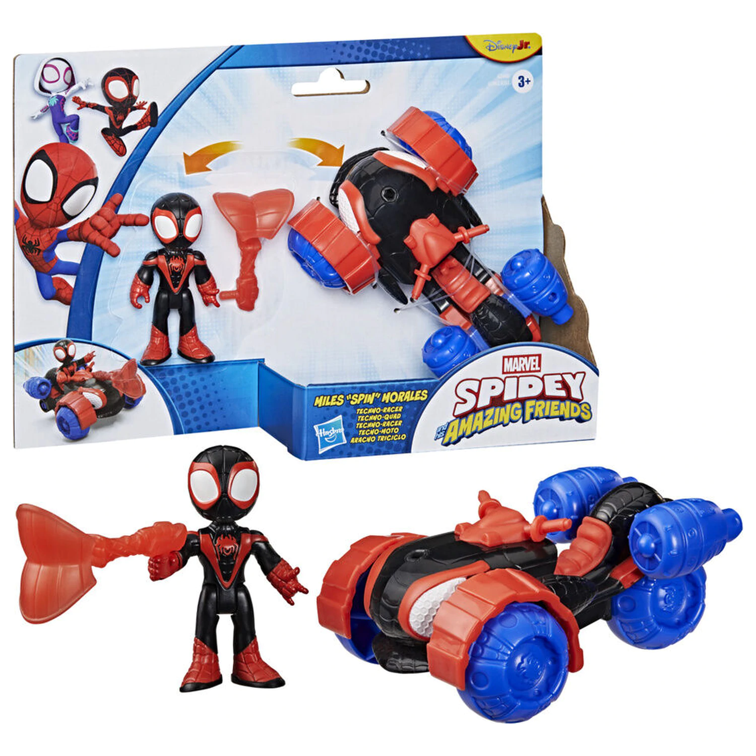 Marvel And His Awesome Friends figúrka a vozidlo Spidey Miles Morales produktová fotografia