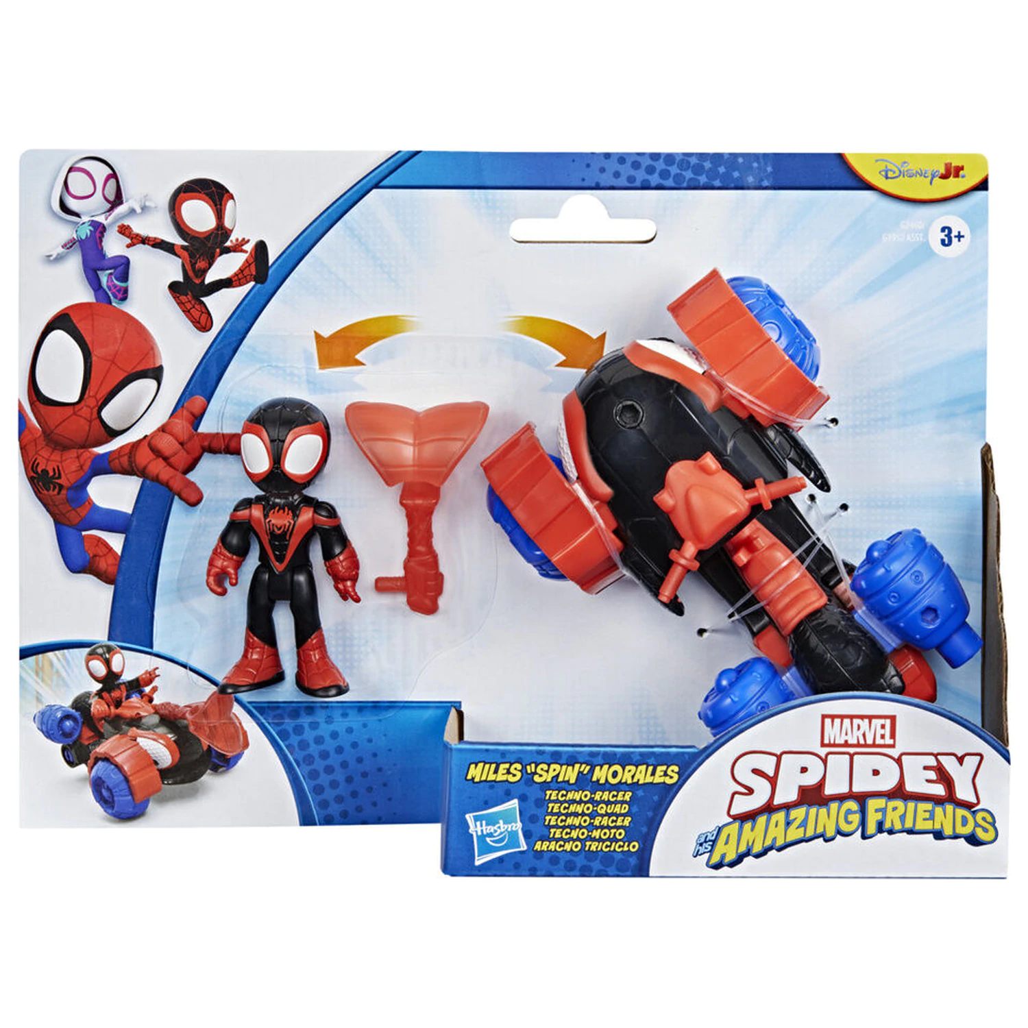Marvel And His Awesome Friends figúrka a vozidlo Spidey Miles Morales produktová fotografia