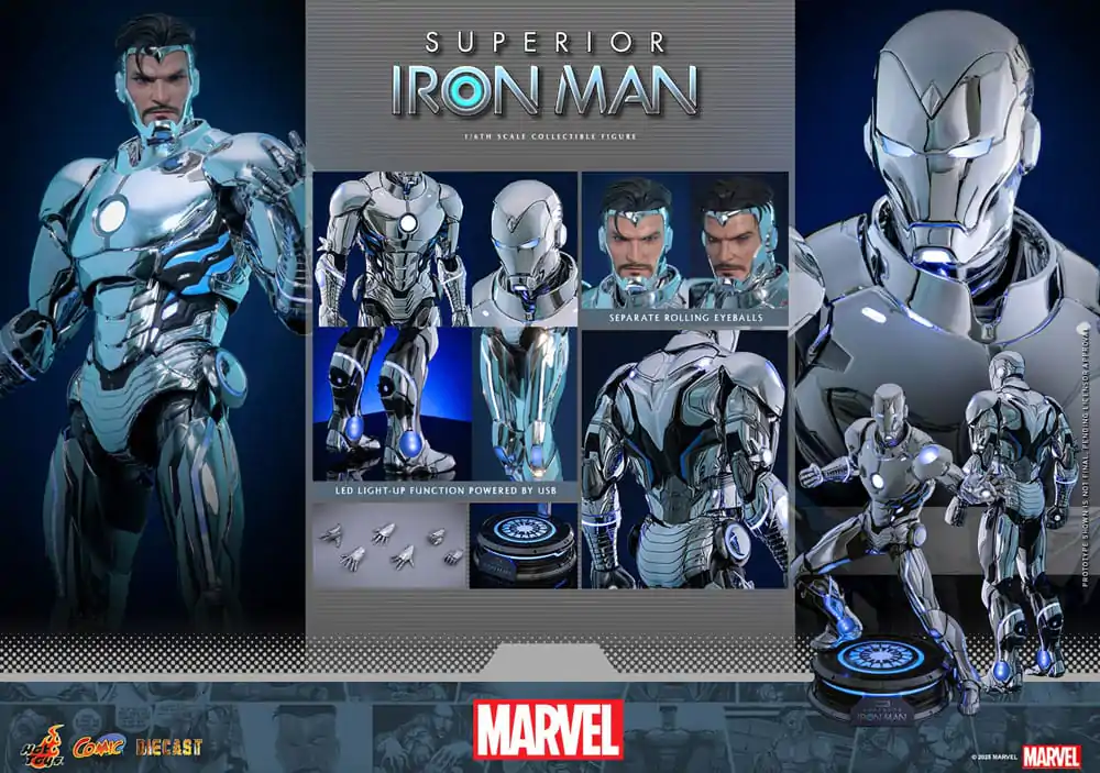 Marvel Comic Diecast Masterpiece akčná figúrka 1/6 Superior Iron Man 32 cm produktová fotografia