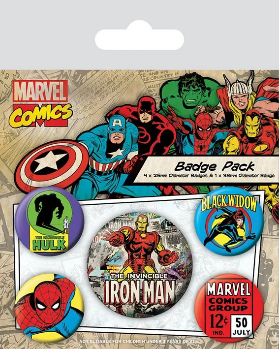 Marvel Comics Pin-Back Buttons 5-kusová sada Iron Man termékfotó