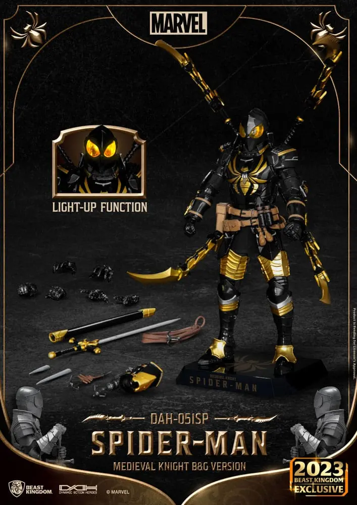Marvel Dynamic 8ction Heroes Akčná Figúrka 1/9 Medieval Knight Spider-Man B&G Version 21 cm produktová fotografia