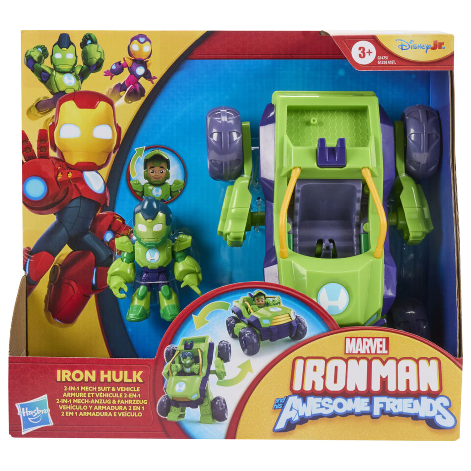 Marvel Iron Man a jeho Awesome Friends Hulk figúrka a vozidlo produktová fotografia