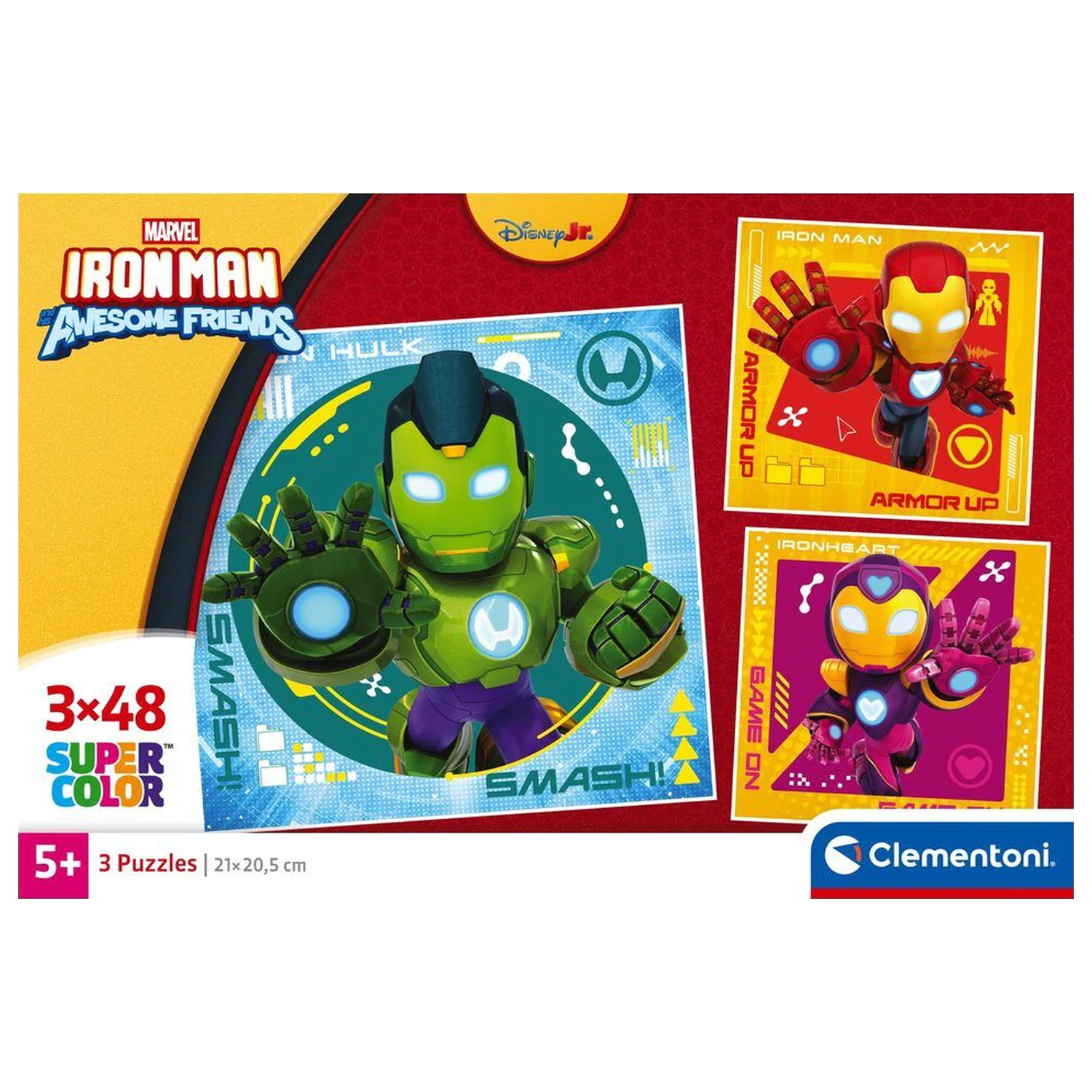Marvel Iron Man a jeho úžasné štvorcové puzzle 3x48ks produktová fotografia