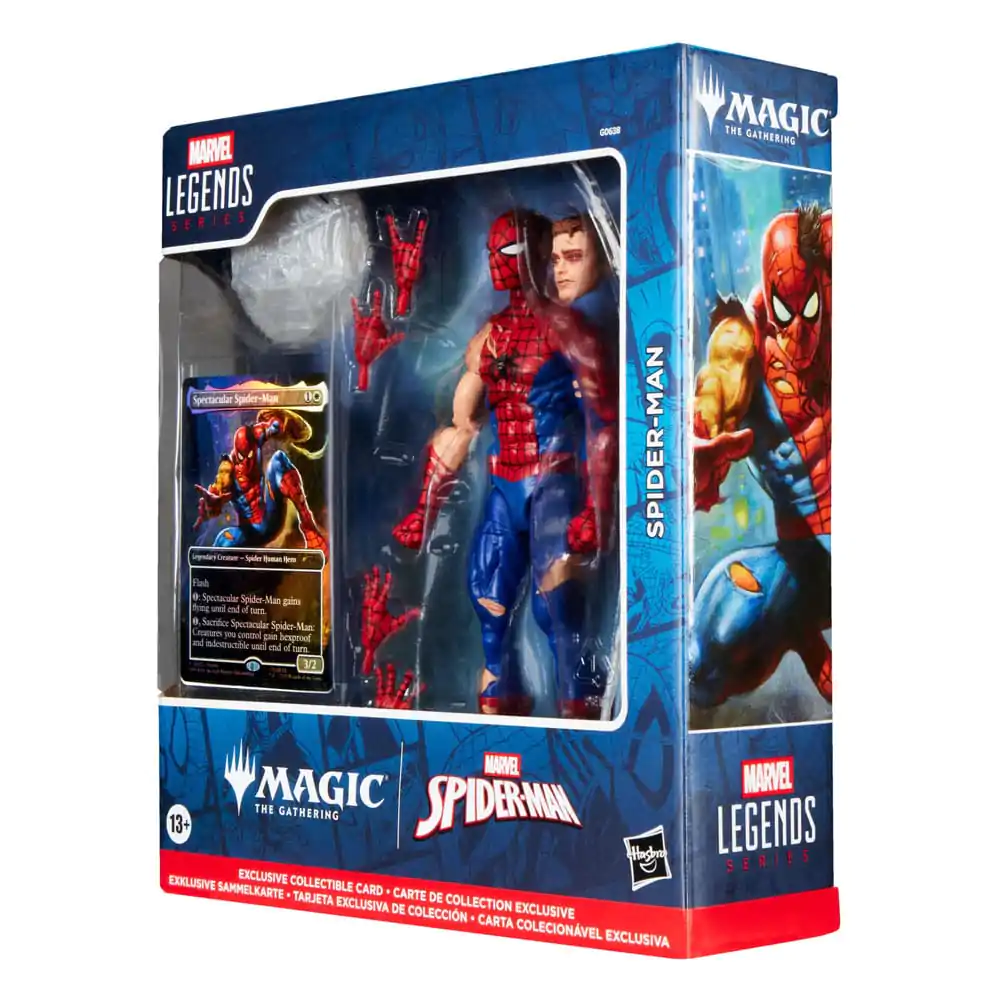 Marvel Legends Magic: The Gathering akčná figúrka Battle-Damaged Spider-Man (plus Exclusive Foil Card) 15 cm produktová fotografia