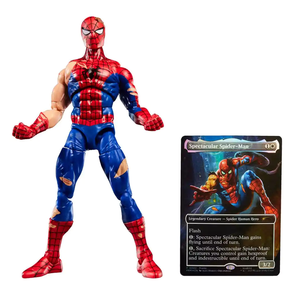 Marvel Legends Magic: The Gathering akčná figúrka Battle-Damaged Spider-Man (plus Exclusive Foil Card) 15 cm produktová fotografia