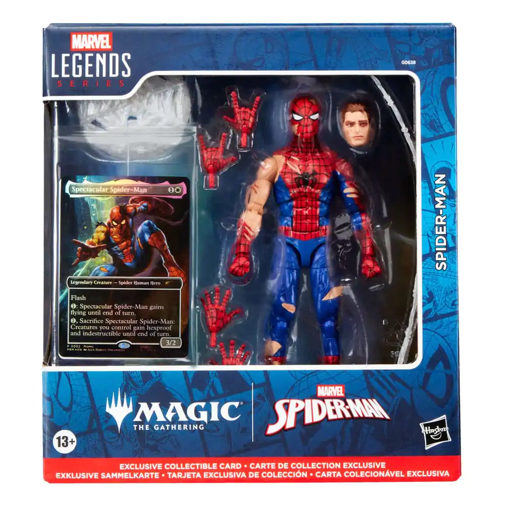 Marvel Legends Magic: The Gathering akčná figúrka Battle-Damaged Spider-Man (plus Exclusive Foil Card) 15 cm produktová fotografia