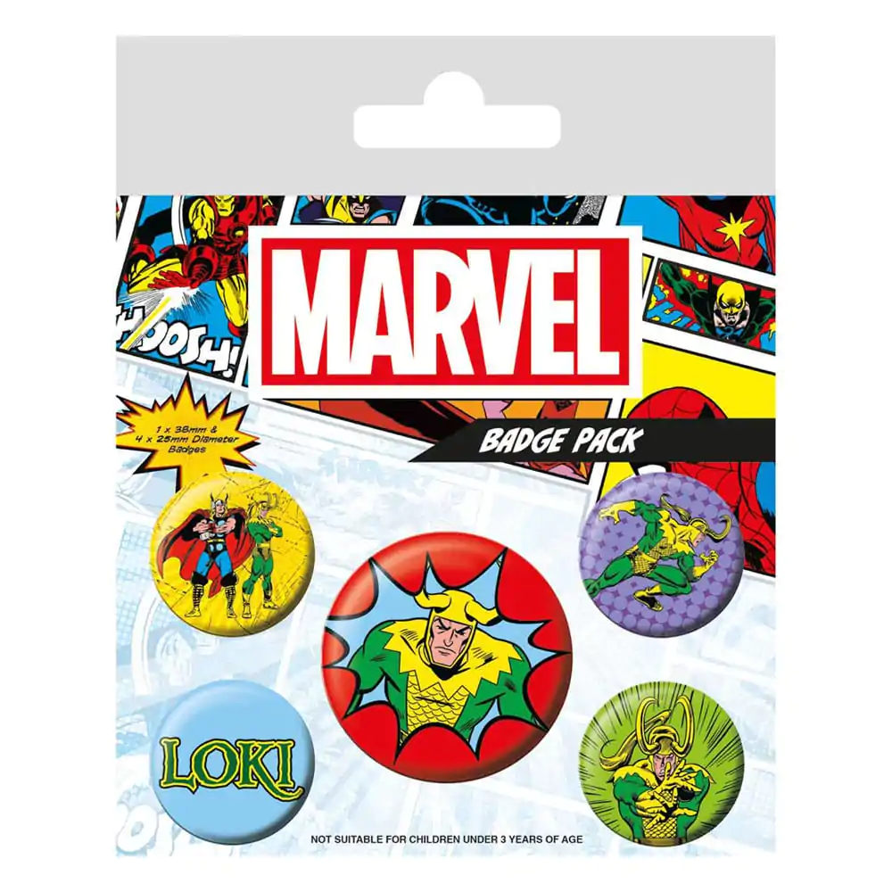 Marvel Pin-Back Buttons 5-Pack Loki ComicMarvel Sponky 5-Pack Loki Comic produktová fotografia