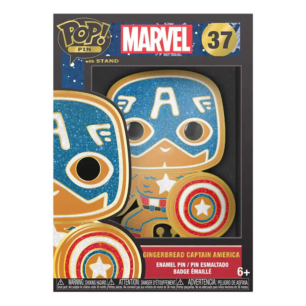 Marvel Loungefly POP! Smaltovaný odznak Captain America 10 cm produktová fotografia