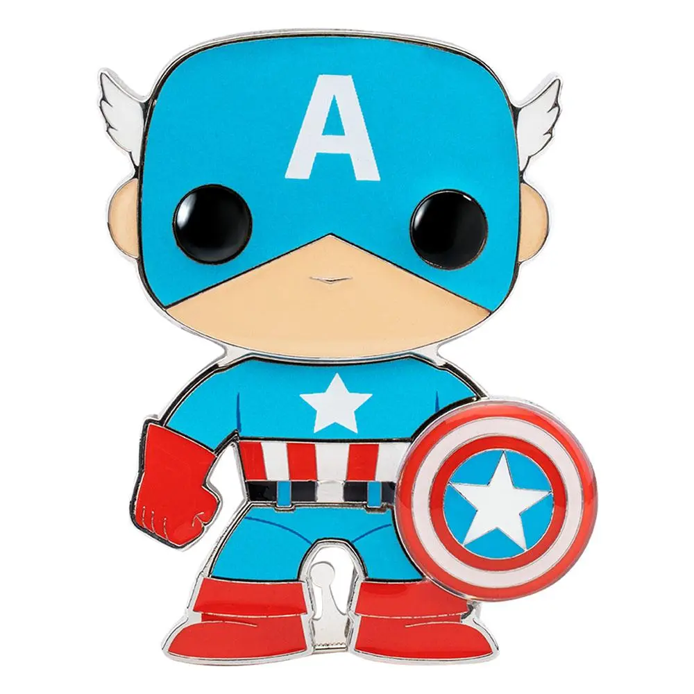 Marvel POP! Smaltovaná pripínacia placka Captain America 10 cm produktová fotografia