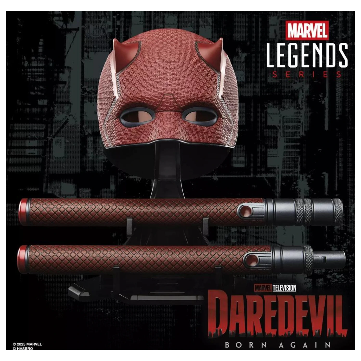 MARVEL Helmet & Billy club prémiová replika pre hranie rolí Daredevil Legend Series produktová fotografia