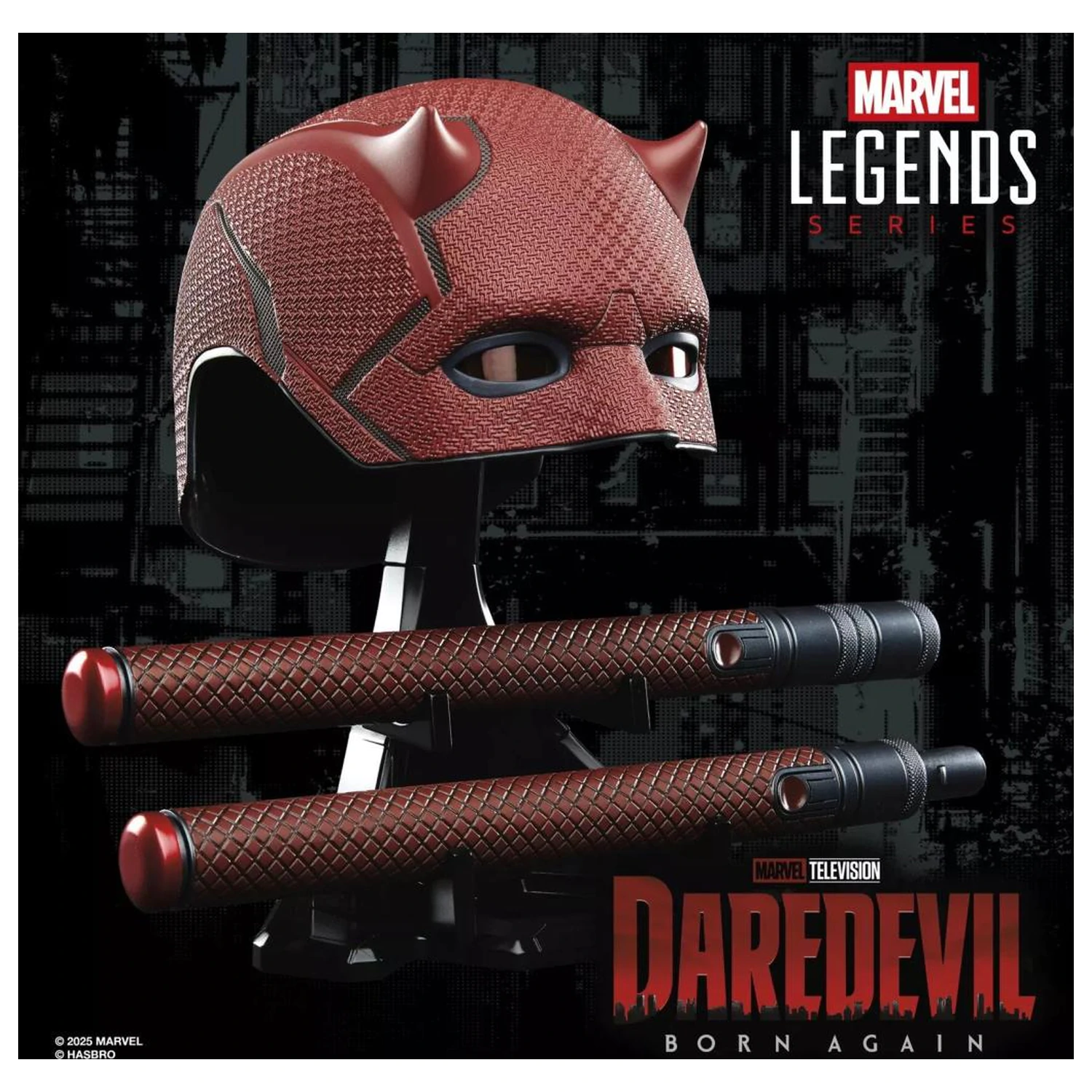 MARVEL Helmet & Billy club prémiová replika pre hranie rolí Daredevil Legend Series produktová fotografia
