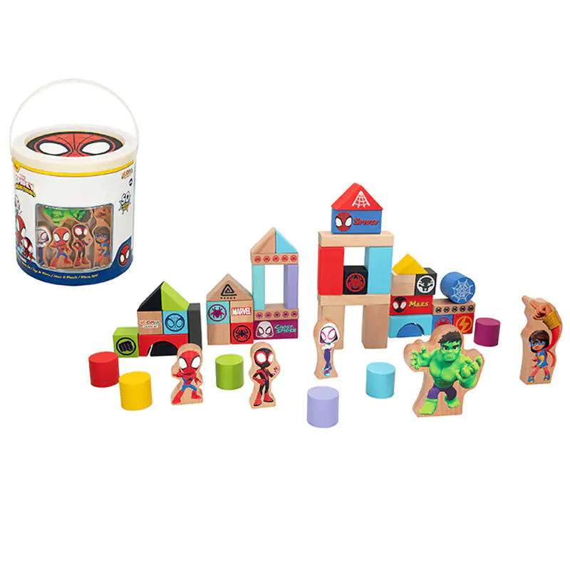 Marvel Spidey Amazing Friends Drevené kocky 50ks produktová fotografia