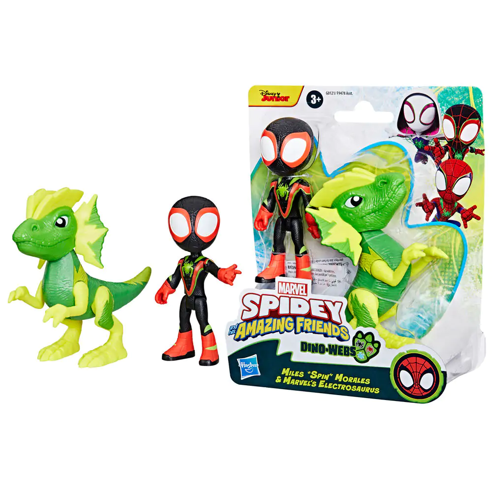 Marvel Spidey and his Amazing Friends Miles Spin Morales & Marvels Electrosaurus figúrka produktová fotografia