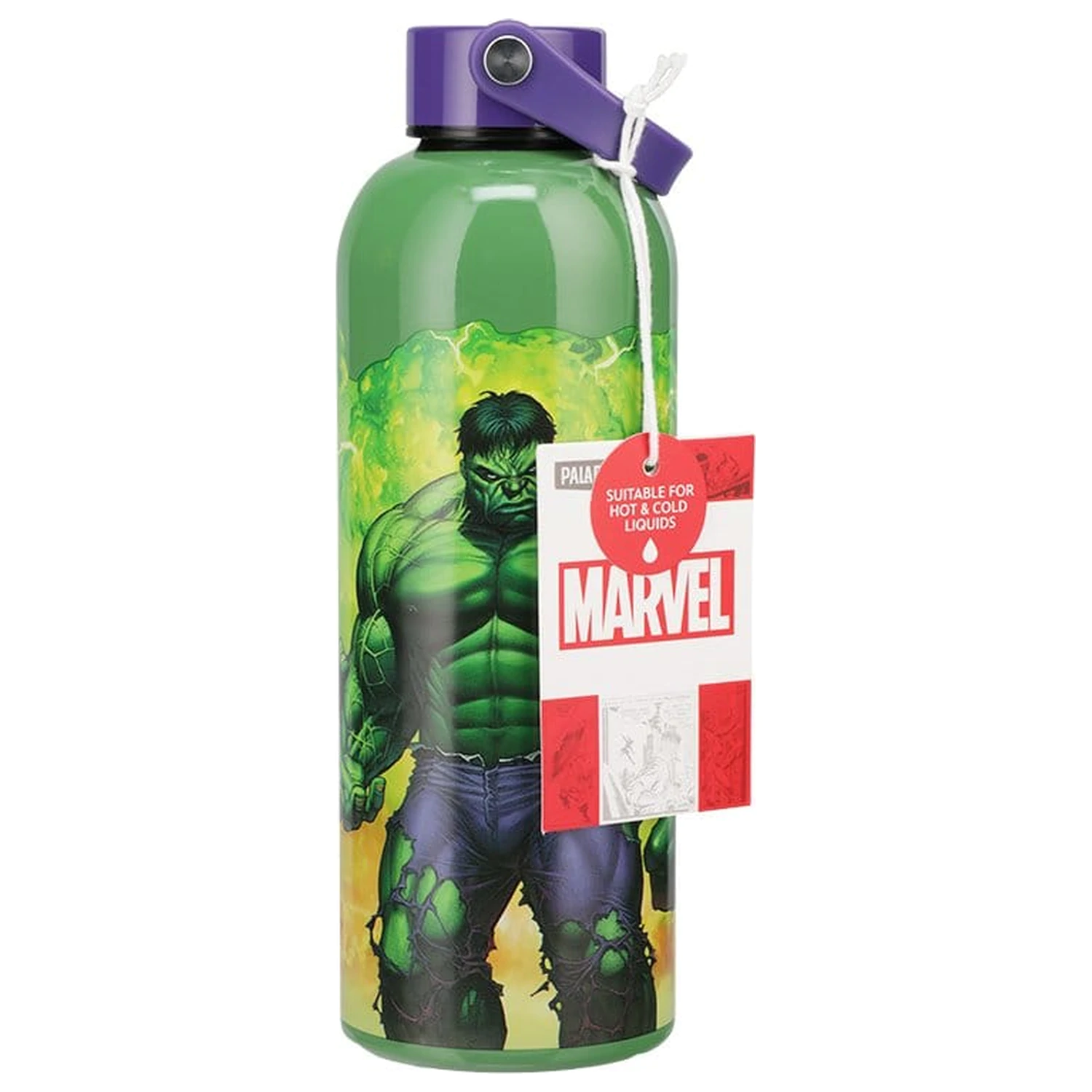 Marvel Universe kovová fľaša na vodu Hulk s nosným pútkom produktová fotografia