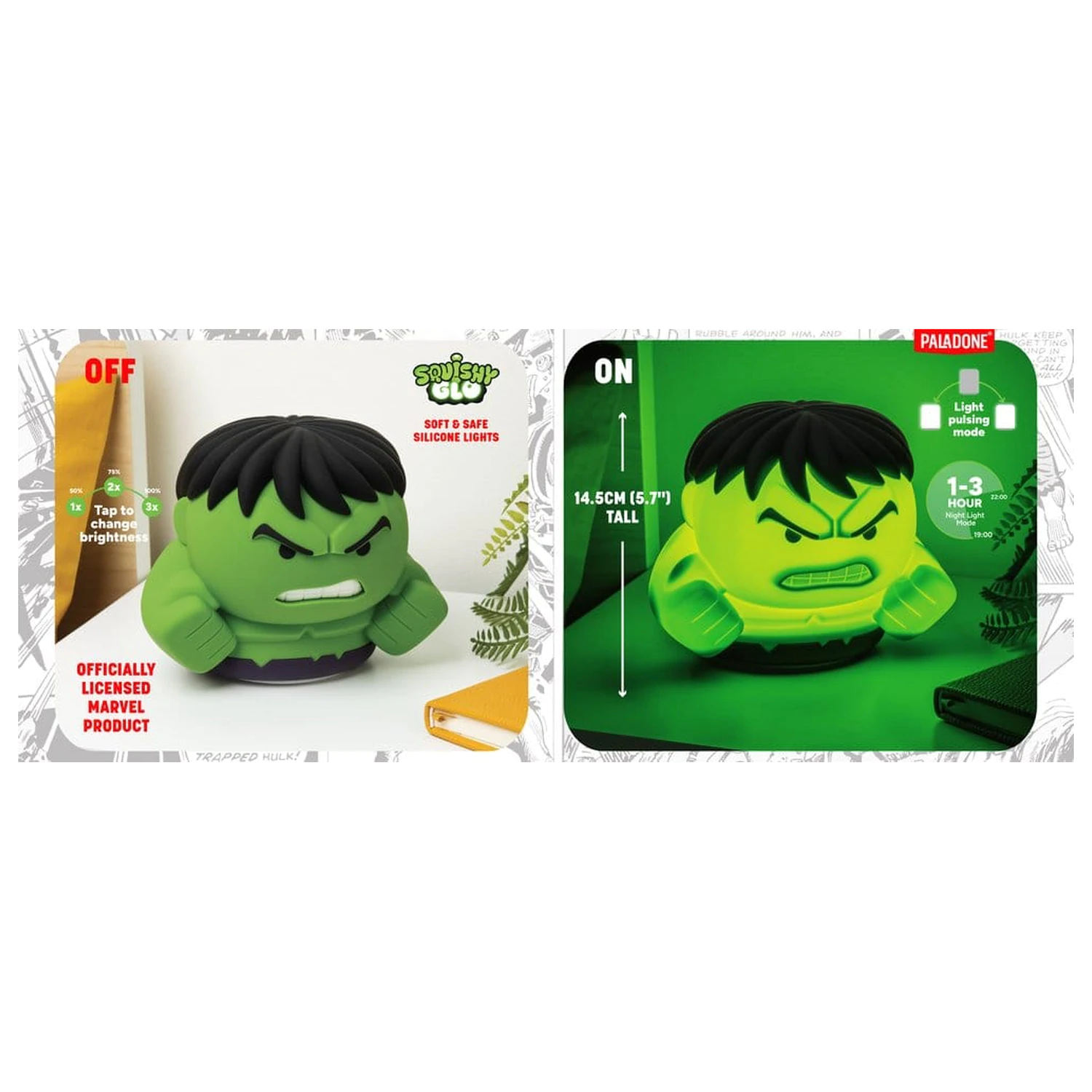 Marvel Universe SquishyGlo Silicon Svetelný Hulk 15 cm produktová fotografia