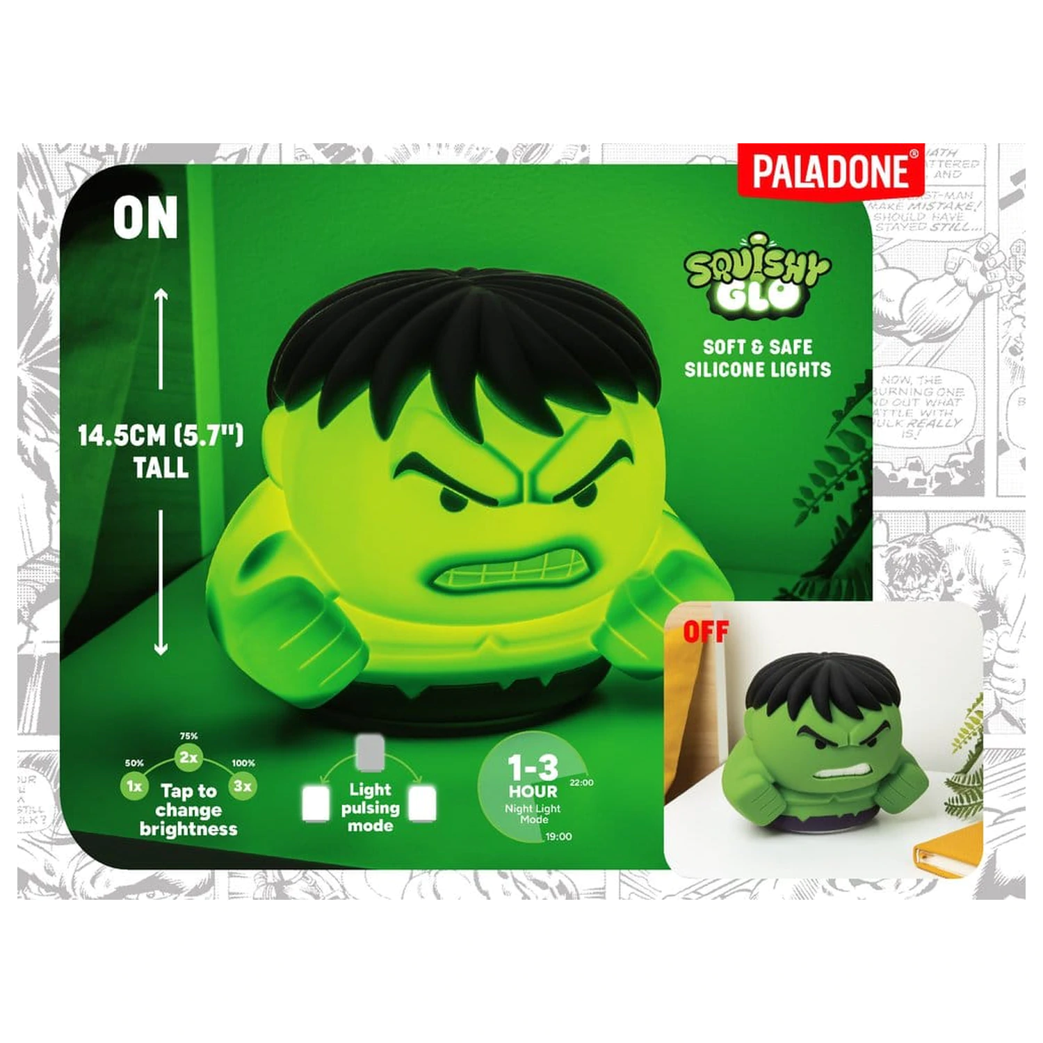 Marvel Universe SquishyGlo Silicon Svetelný Hulk 15 cm produktová fotografia