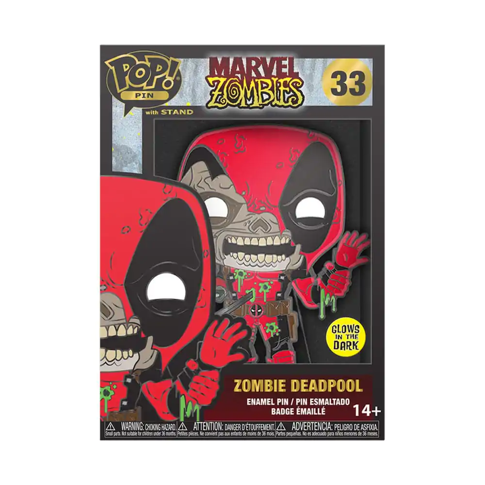 Marvel Zombie Loungefly POP! Smaltovaný odznak Deadpool (Svietiaci v tme) 10 cm produktová fotografia