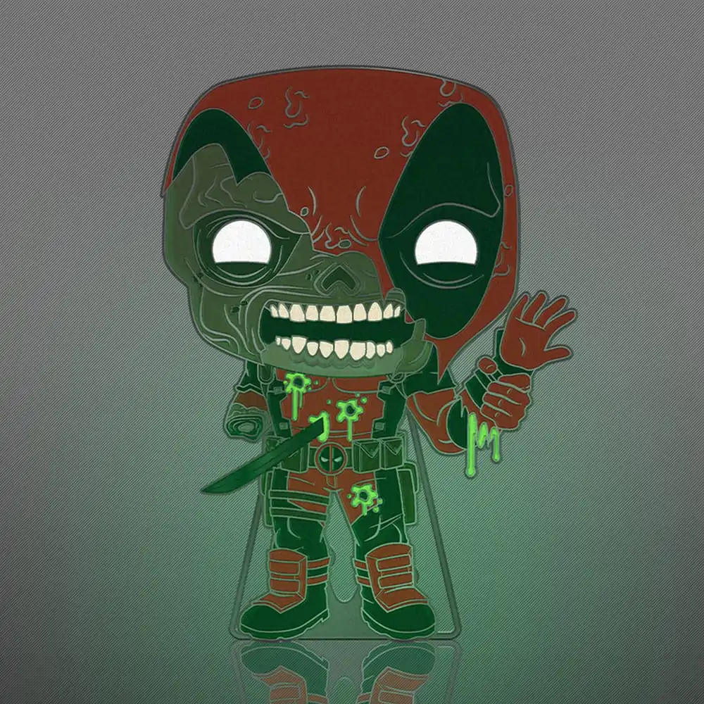 Marvel Zombie Loungefly POP! Smaltovaný odznak Deadpool (Svietiaci v tme) 10 cm produktová fotografia