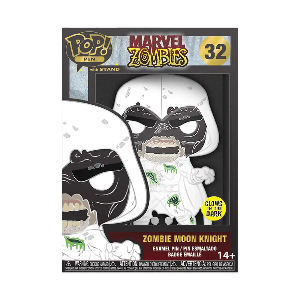 Marvel Zombie Loungefly POP! Smaltovaný odznak Moon Knight (Svietiaci v tme) 10 cm produktová fotografia