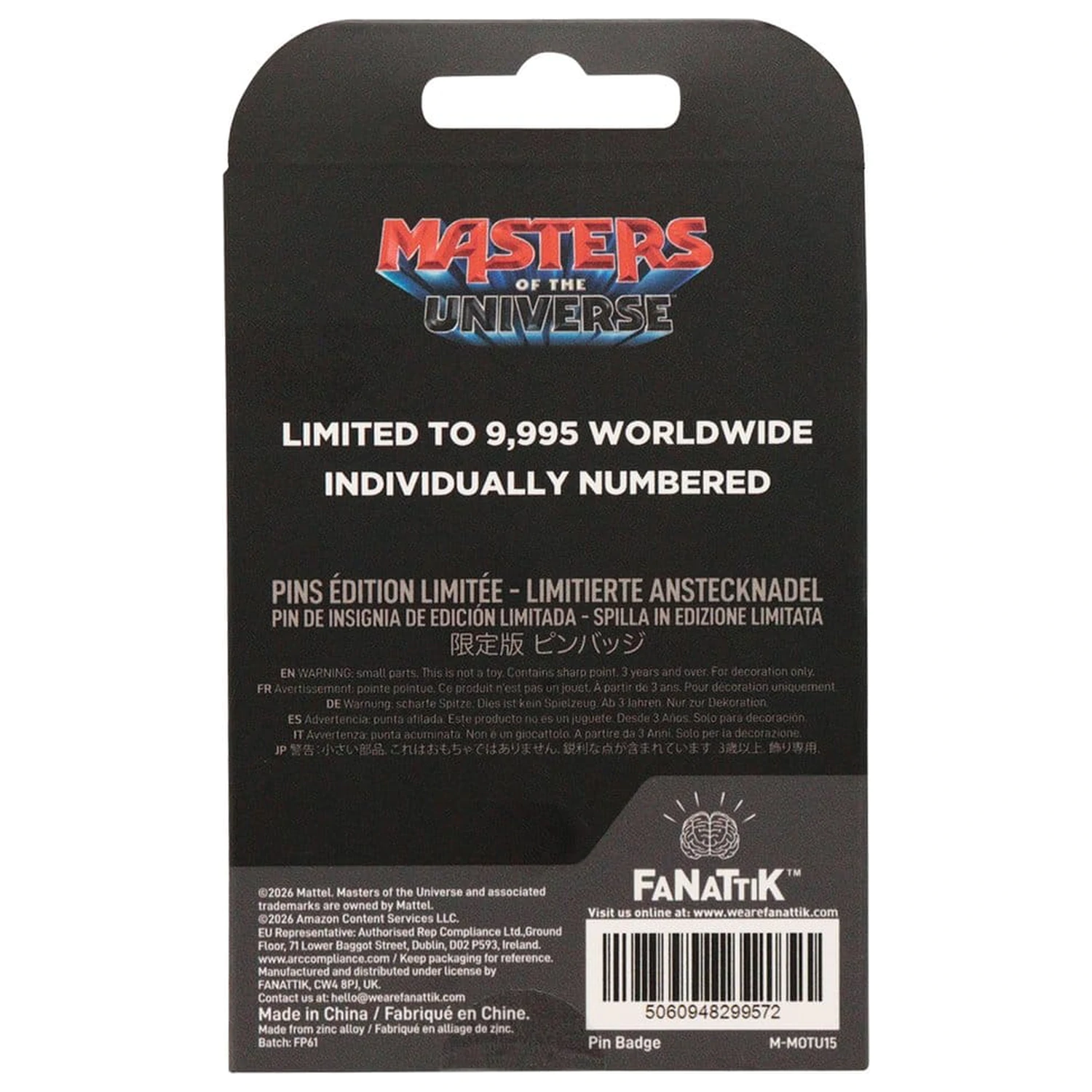 Masters of the Universe 2026 odznak He-Man limitovaná edícia produktová fotografia