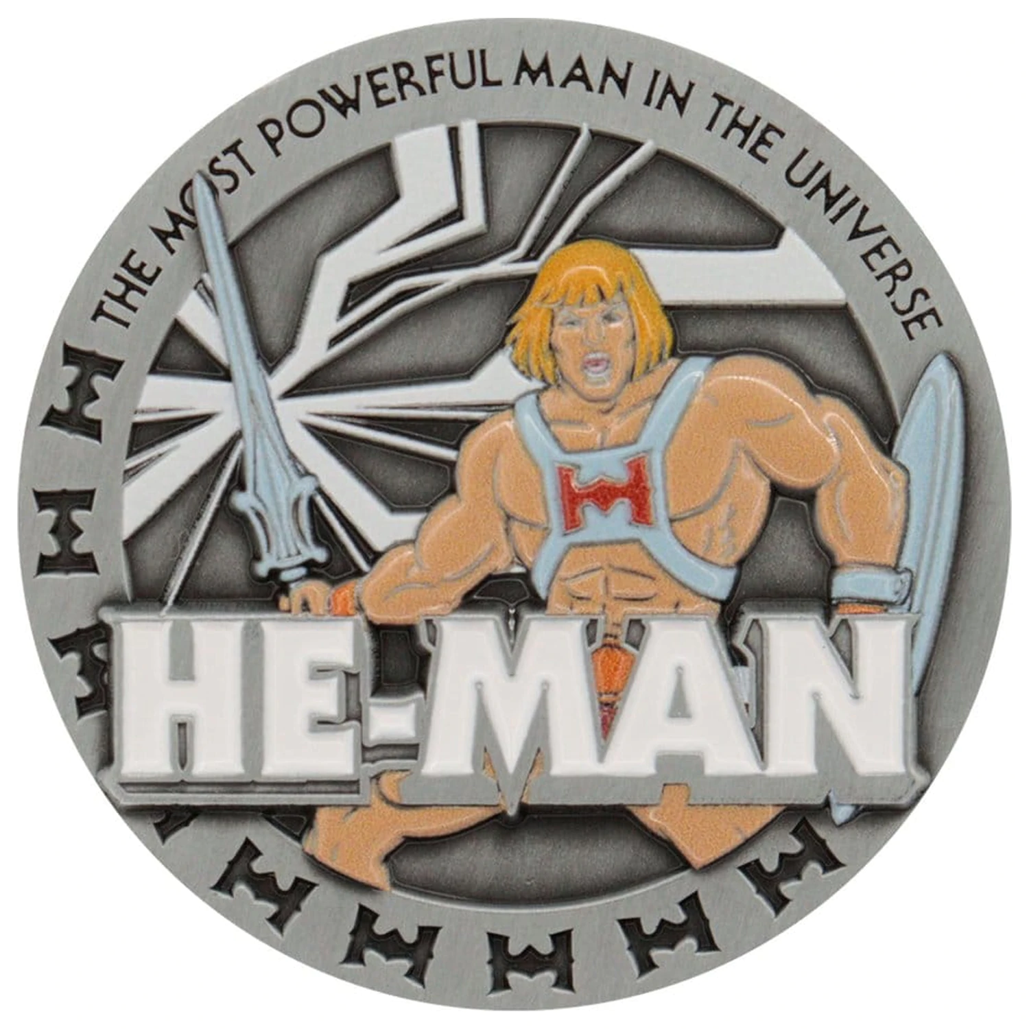 Masters of the Universe zberateľská minca He-Man limitovaná edícia produktová fotografia
