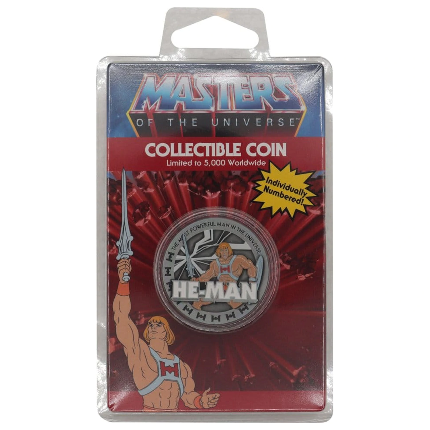 Masters of the Universe zberateľská minca He-Man limitovaná edícia produktová fotografia