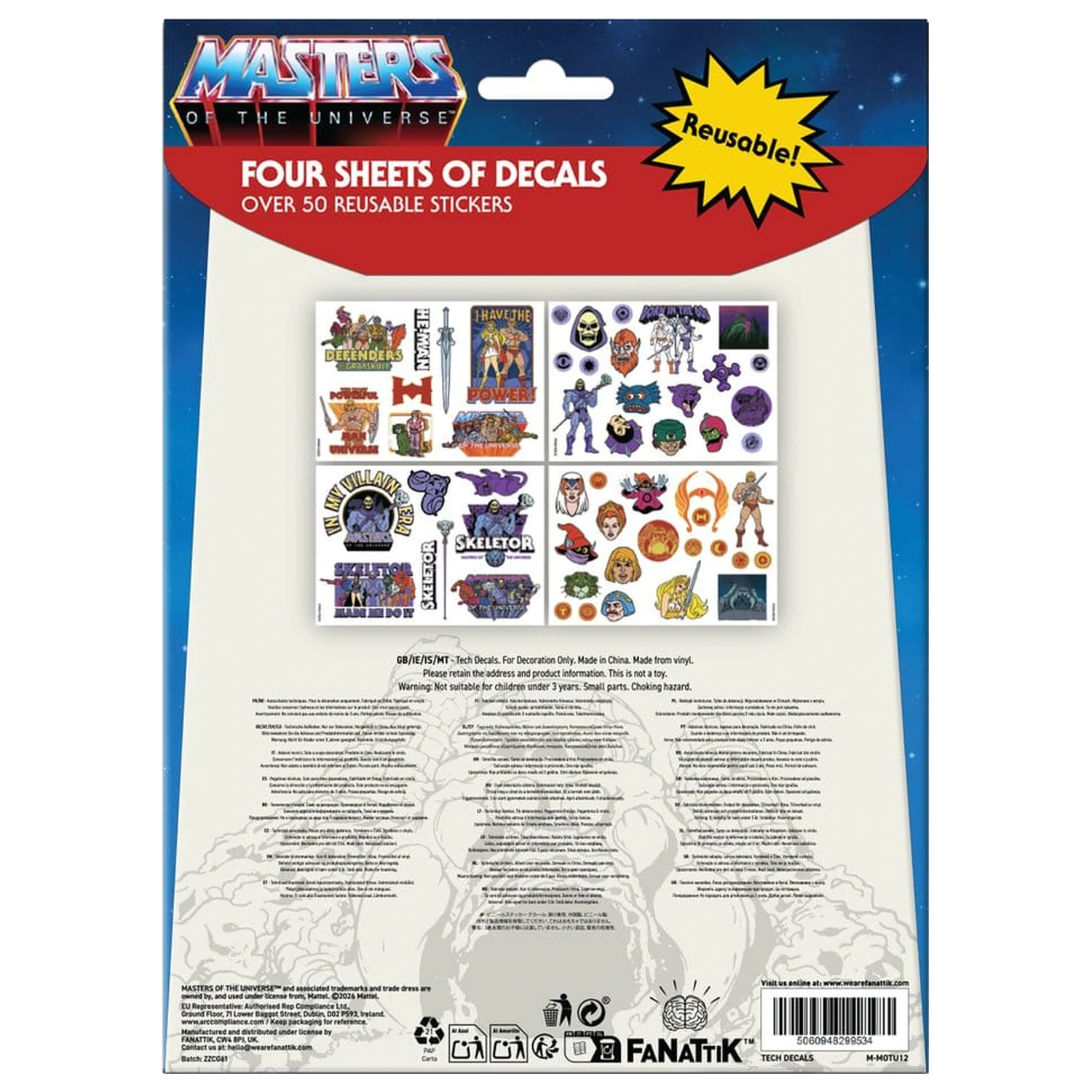 Masters of the Universe Tech Balenie nálepiek produktová fotografia