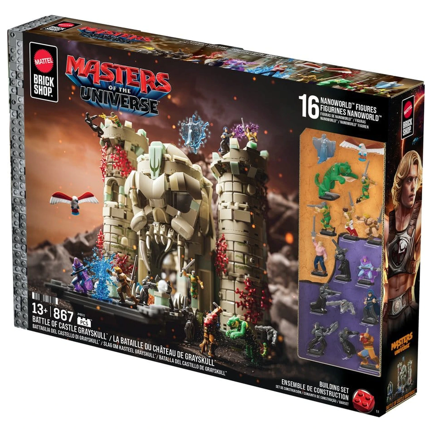 Masters of the Universe Mattel Brick Shop Stavebnica Castle Grayskull produktová fotografia