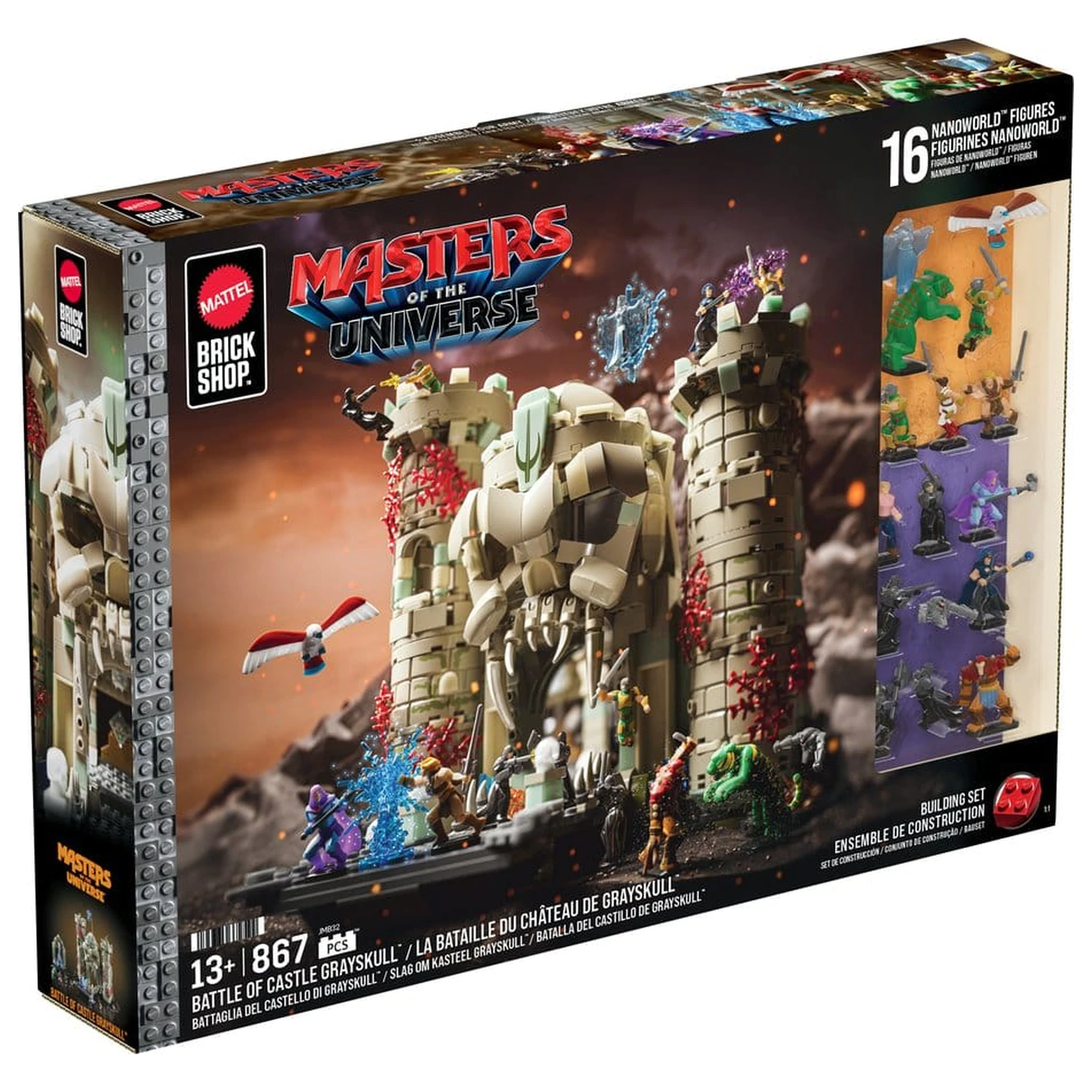 Masters of the Universe Mattel Brick Shop Stavebnica Castle Grayskull produktová fotografia
