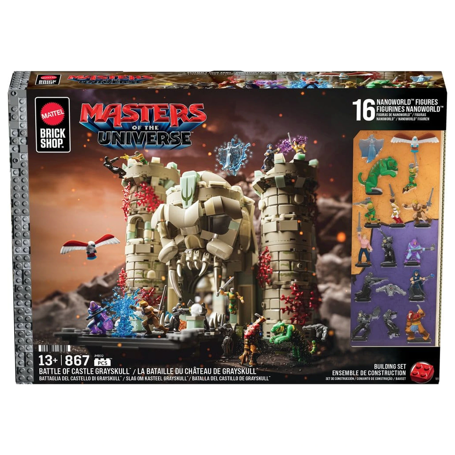Masters of the Universe Mattel Brick Shop Stavebnica Castle Grayskull produktová fotografia