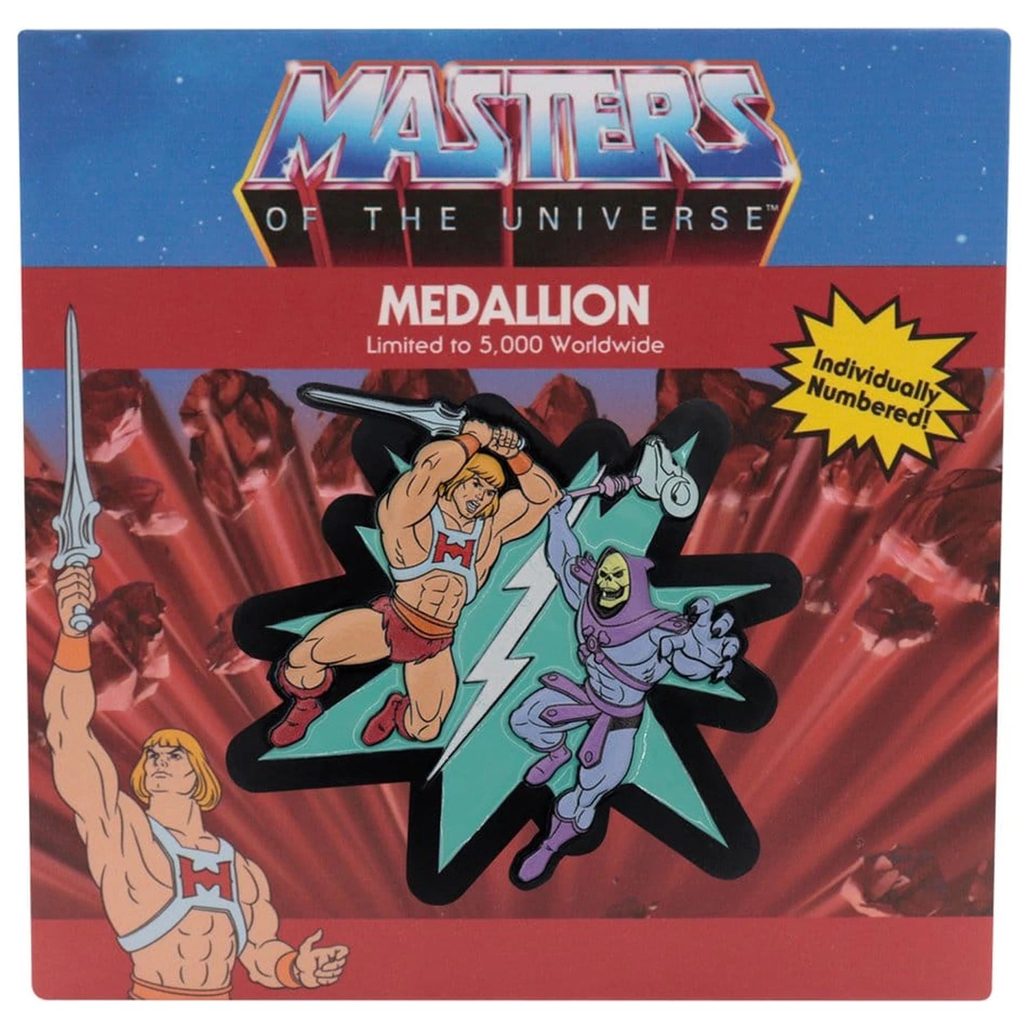 Masters of the Universe Medailón He-Man vs Skeletor Limitovaná edícia produktová fotografia