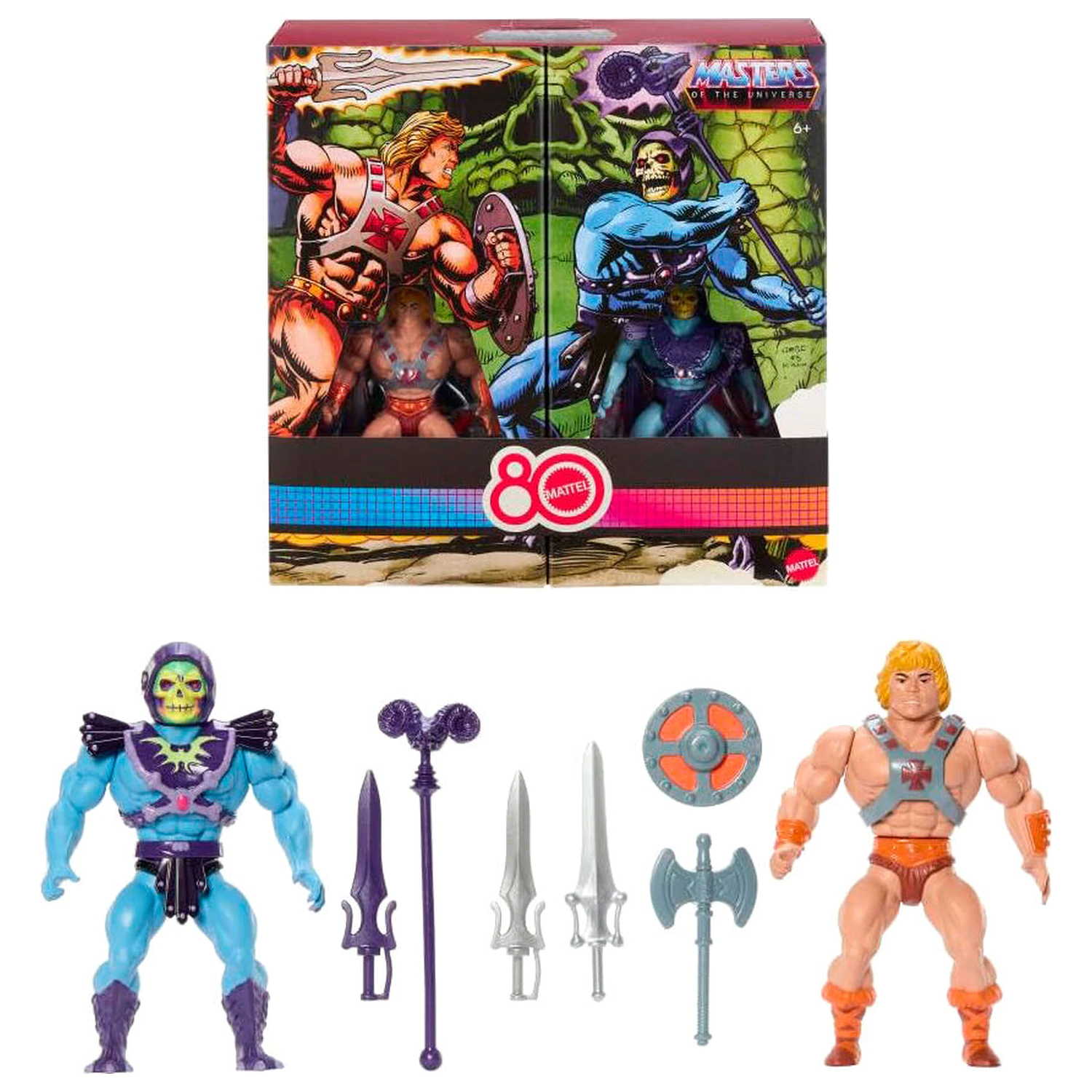 Masters of the Universe Origins 80 Anniversary Mattel He-Man a Skeletor sada 2 figúrok 14 cm produktová fotografia