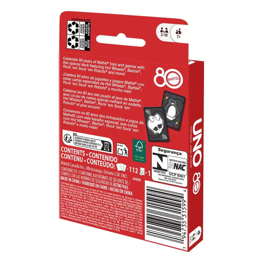 Mattel 80. výročie UNO Kartová hra Ruby Red produktová fotografia