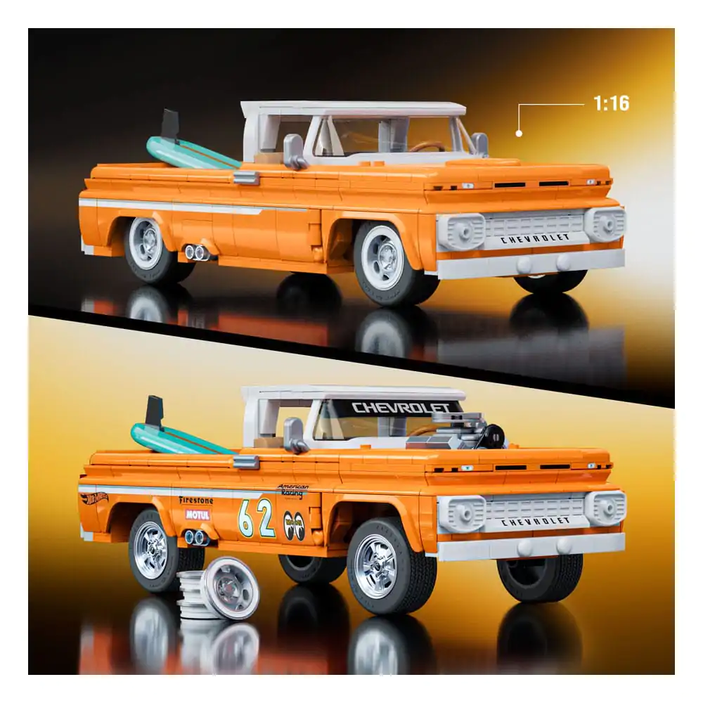 Mattel Brick Shop Hot Wheels Elite Series Stavebnica 1/16 Custom &#039;62 Chevy Pickup produktová fotografia