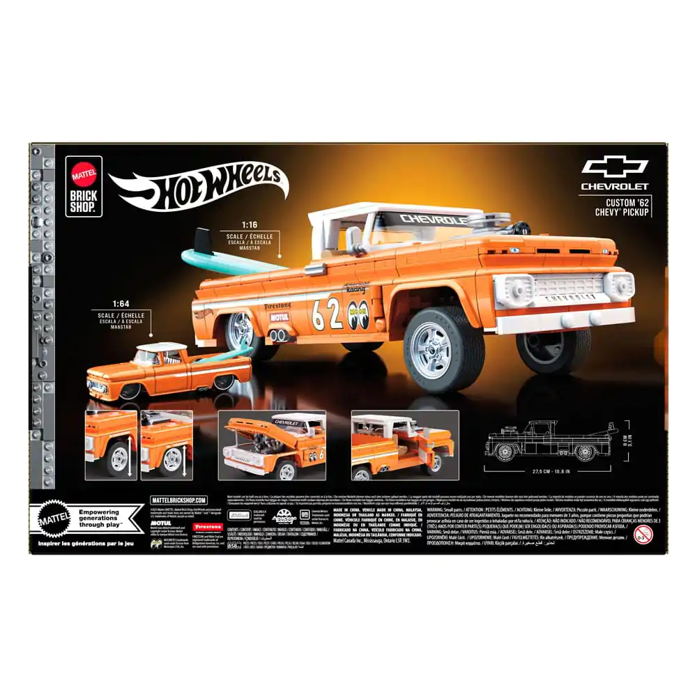 Mattel Brick Shop Hot Wheels Elite Series Stavebnica 1/16 Custom &#039;62 Chevy Pickup produktová fotografia